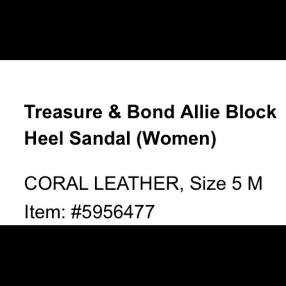 Treasure & Bond Block Heel Coral Sandals. 5 M. - Picture 7 of 7